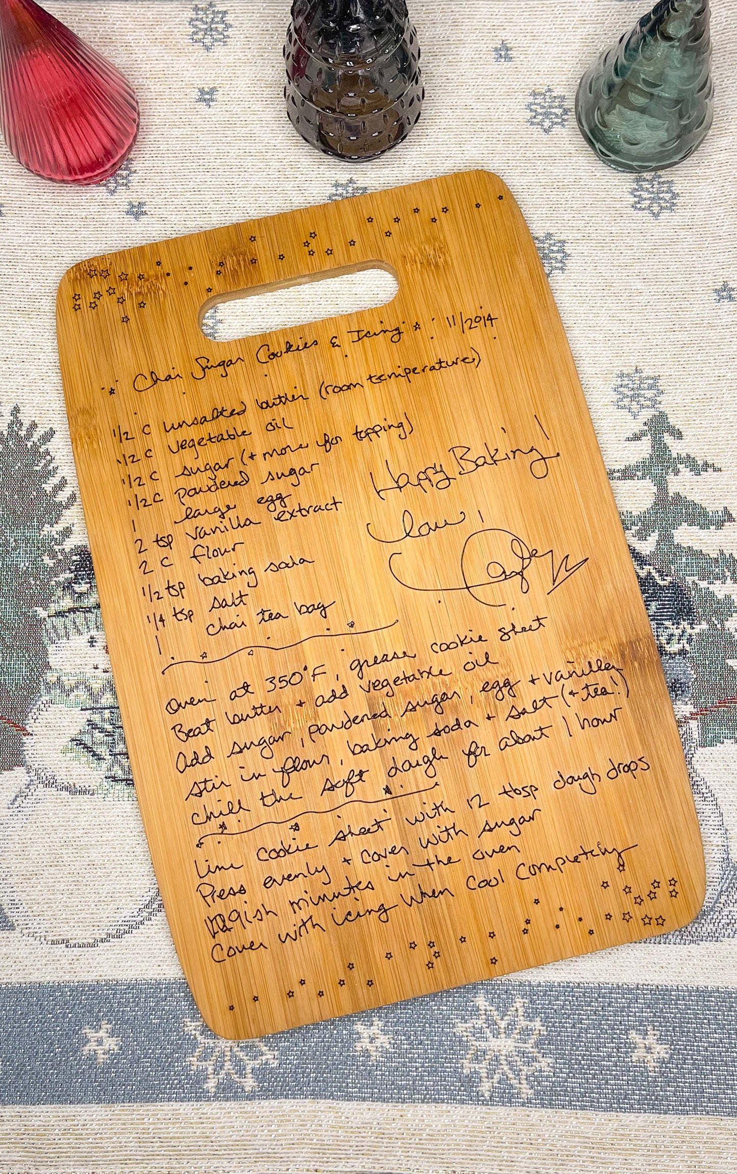 Tay's Chai Sugar Cookie Recipe Board