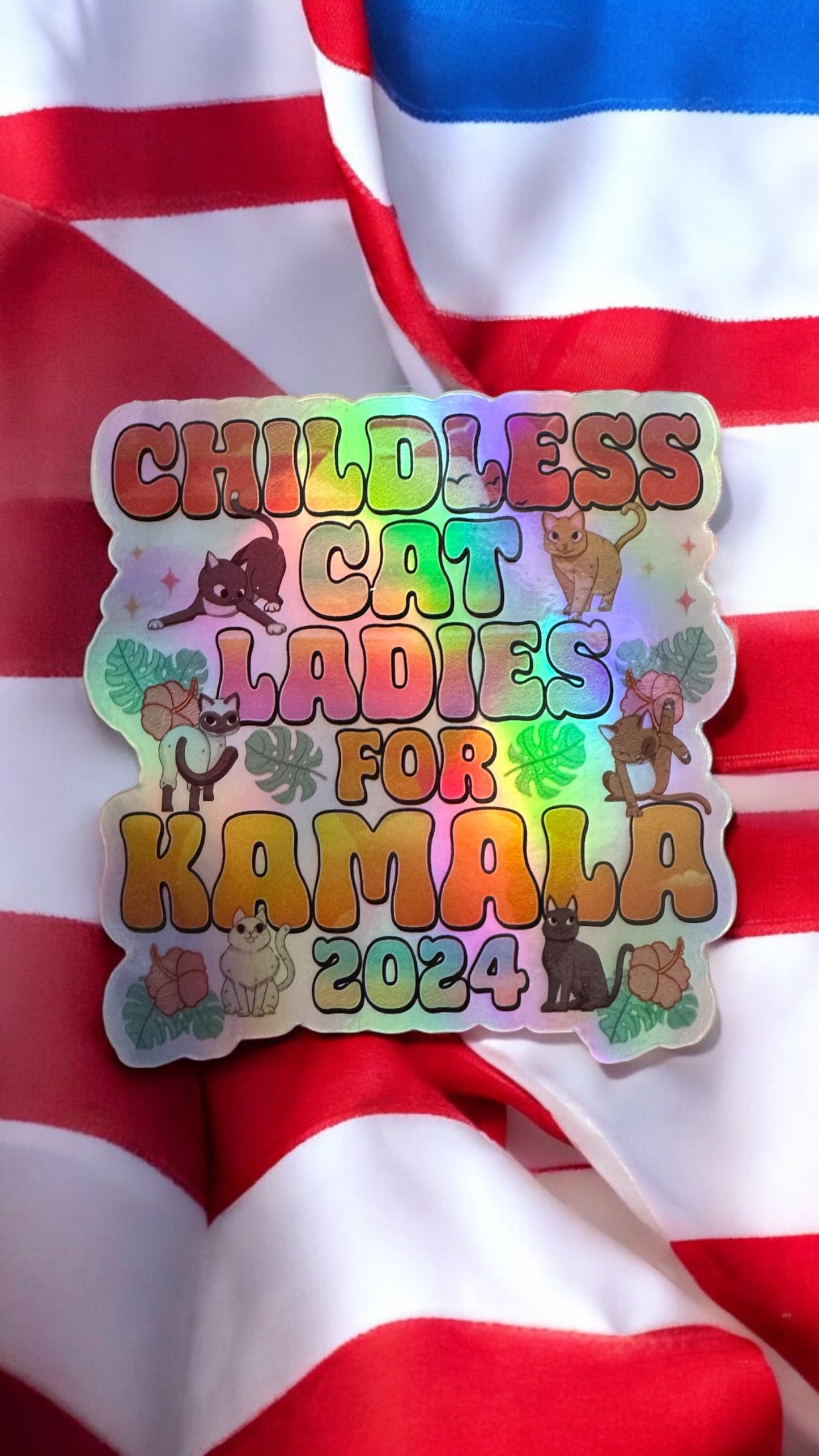 Holographic Kamala Sticker