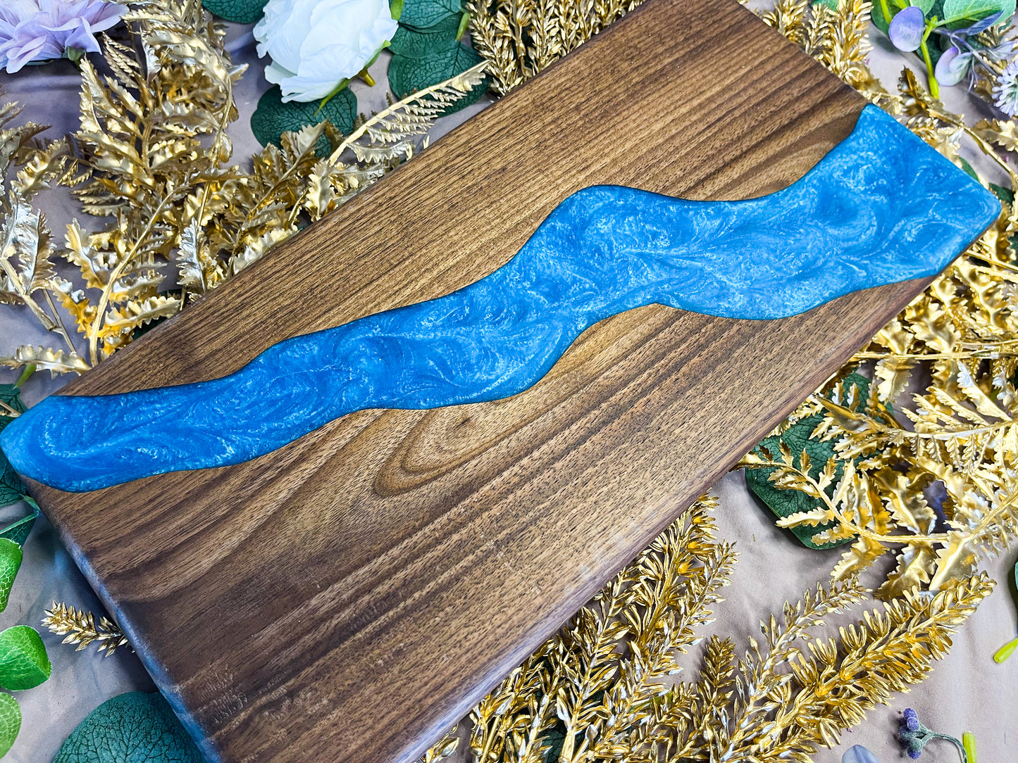 Black Walnut Board with Resin River