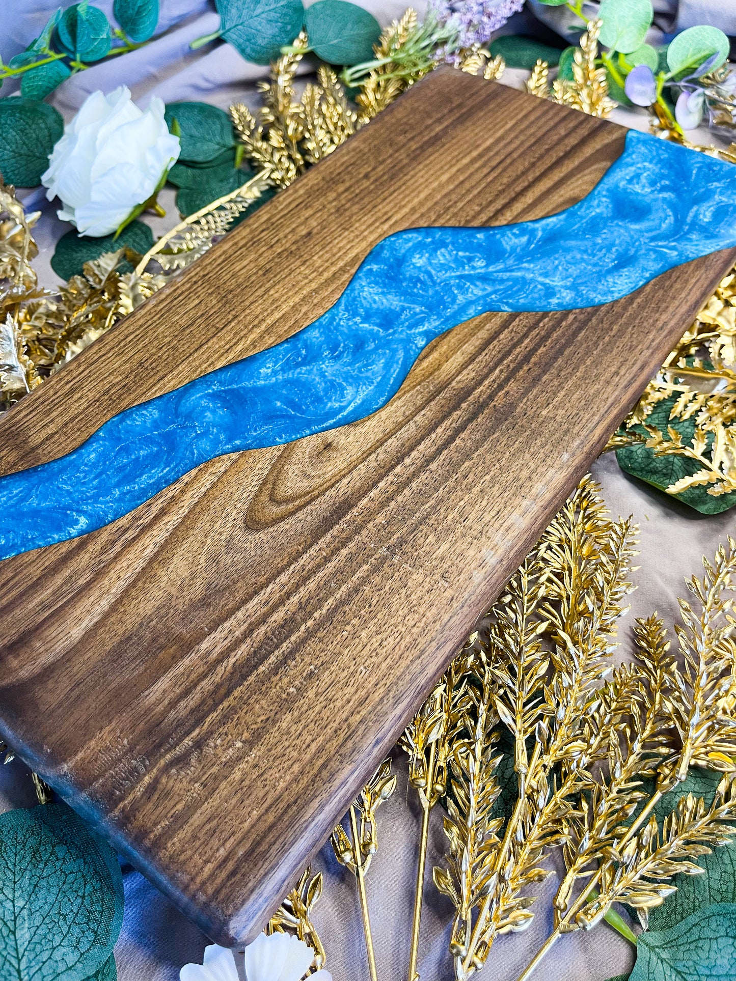 Black Walnut Board with Resin River