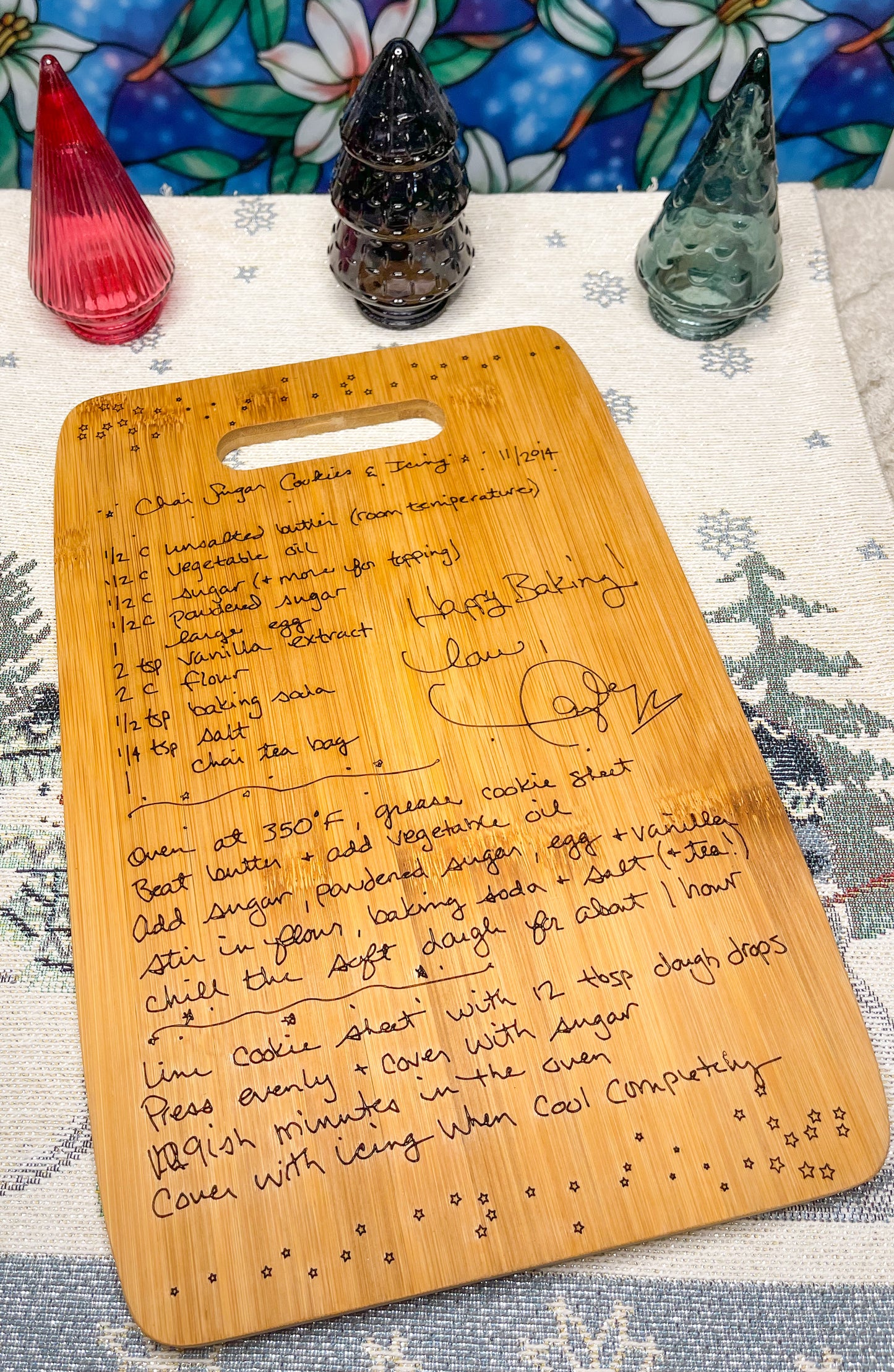 Tay's Chai Sugar Cookie Recipe Board